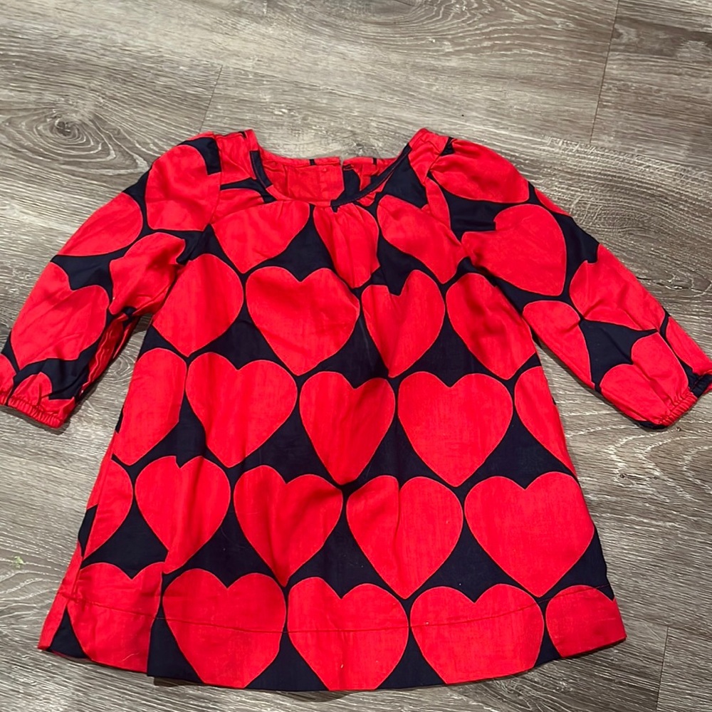 Baby gap red/blue heart shaped dress 12/-8 months